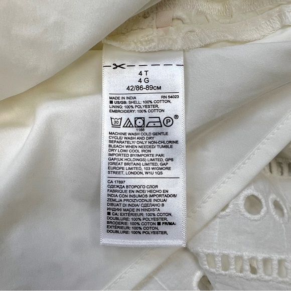 Banana Republic Eyelet Fit & Flare Dress Cream Size 4 Tall - Picture 6 of 14